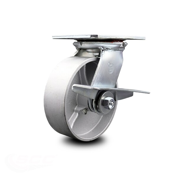 6 Inch Heavy Duty Semi Steel Caster with Ball Bearing and Brake